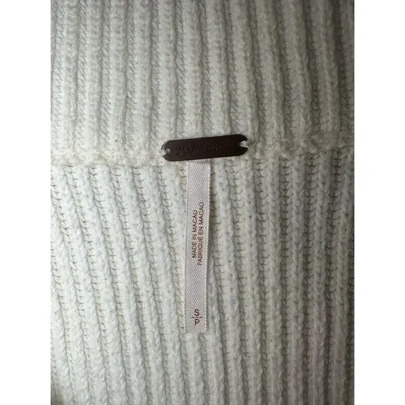 Free People Off-white Greta Half Cropped Sweater Size S - Picture 4 of 9